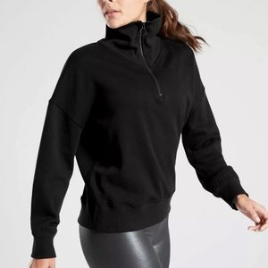 Athleta Cozy Karma 1/4 Zip Pullover Sweatshirt